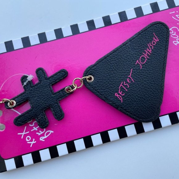 Betsey Johnson Keys Holder Bag Bling Sequins FRIES Keychain Key Fob New - Picture 5 of 7